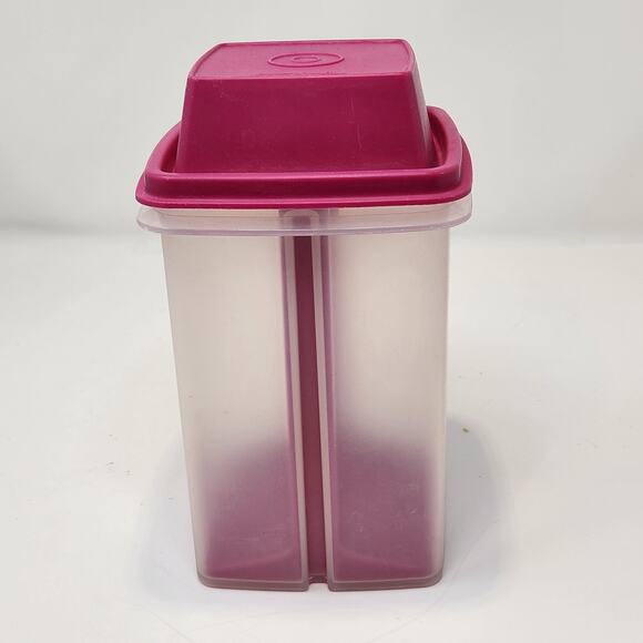 Tupperware Pick A Deli Pink Clear Pickle Keeper 1330-18 Square Container 3 Piece - Picture 4 of 8